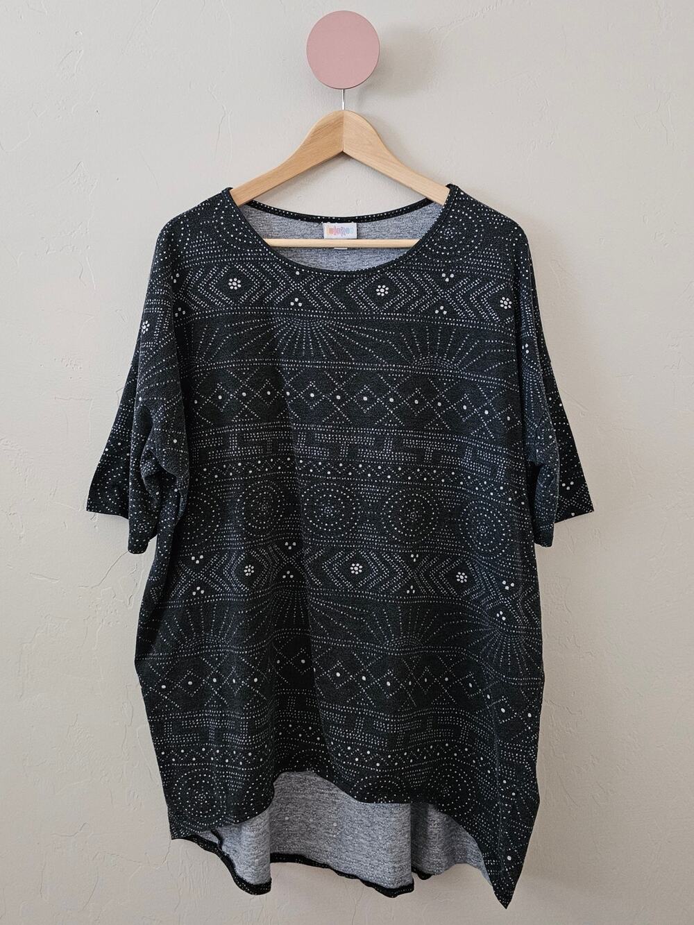 Lularoe Irma Black Astrological Geometric Print Top